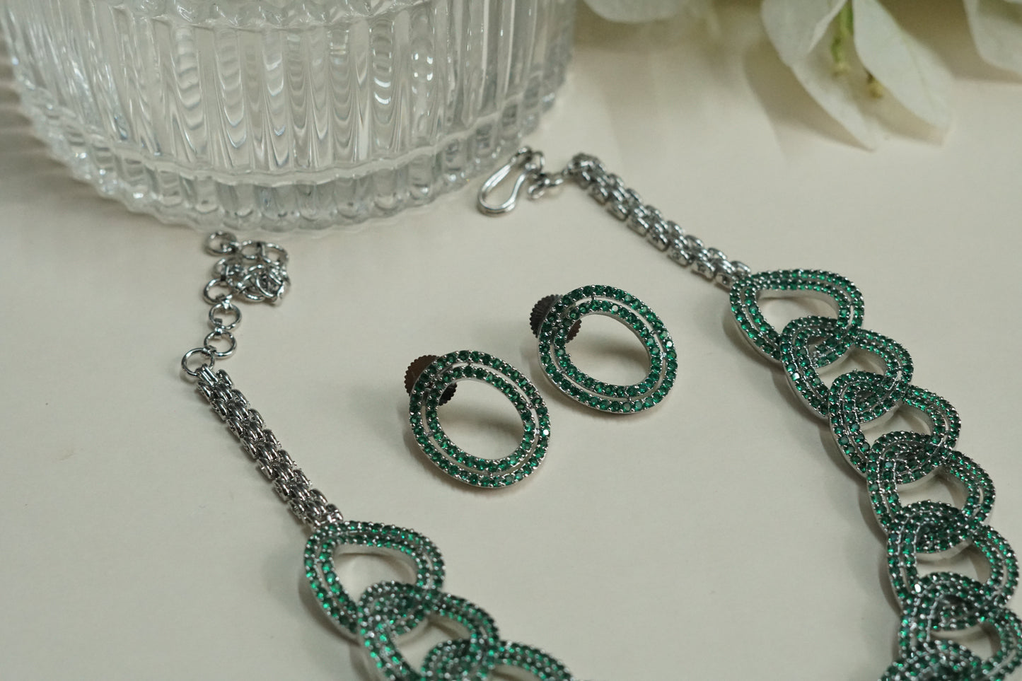 Green ad Necklace set (4-9251)(B)(from turkey)