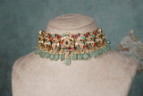 Multicolour Polki Choker Set (4-8617)(B)