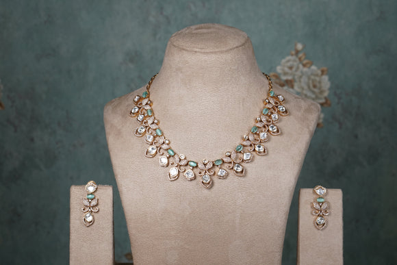 MInt Polki Necklace Set (4-8628(B)