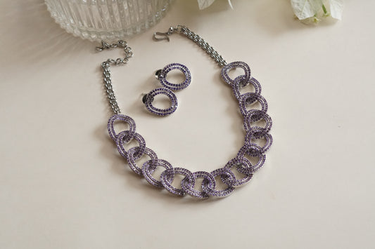 Purple ad Necklace set (4-9253)(B)(from turkey)