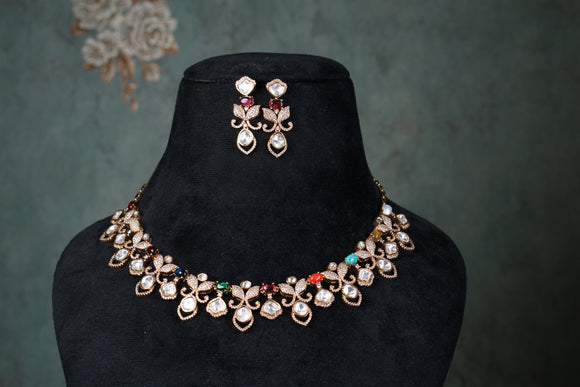 Polki Necklace Set (4-8627(B)