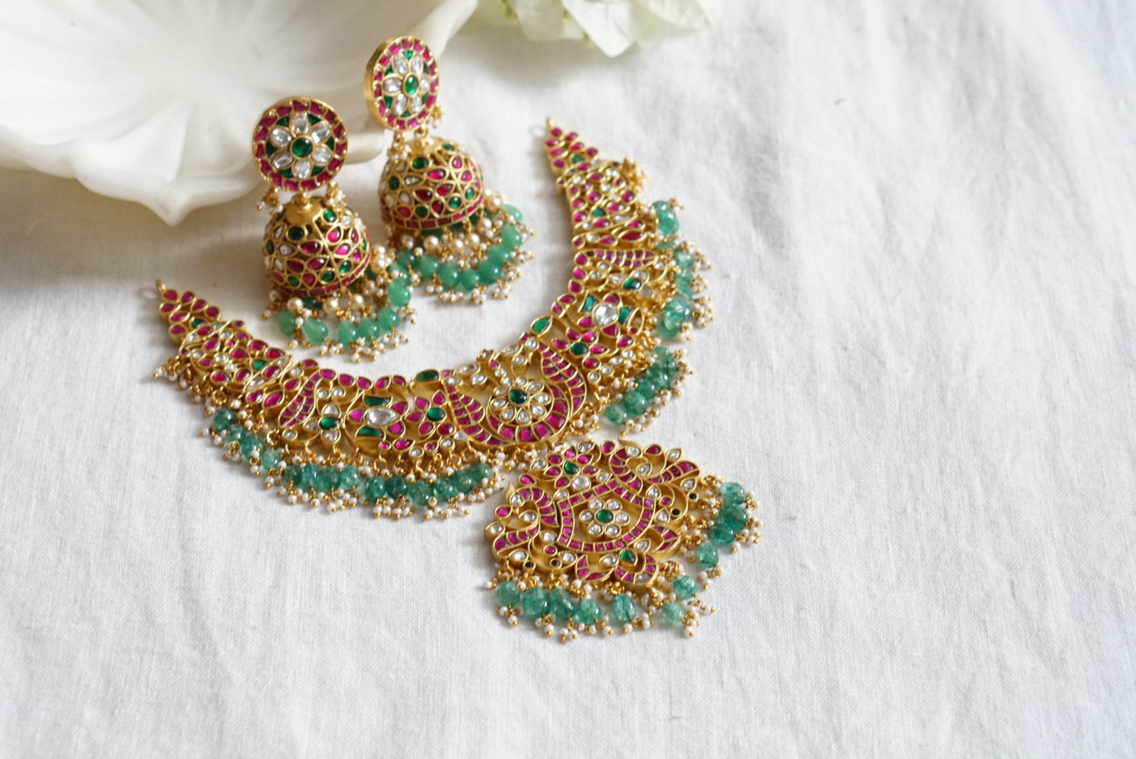 Kundan necklace set (4-7537)( K)(preorder) - JEWELSTYLE