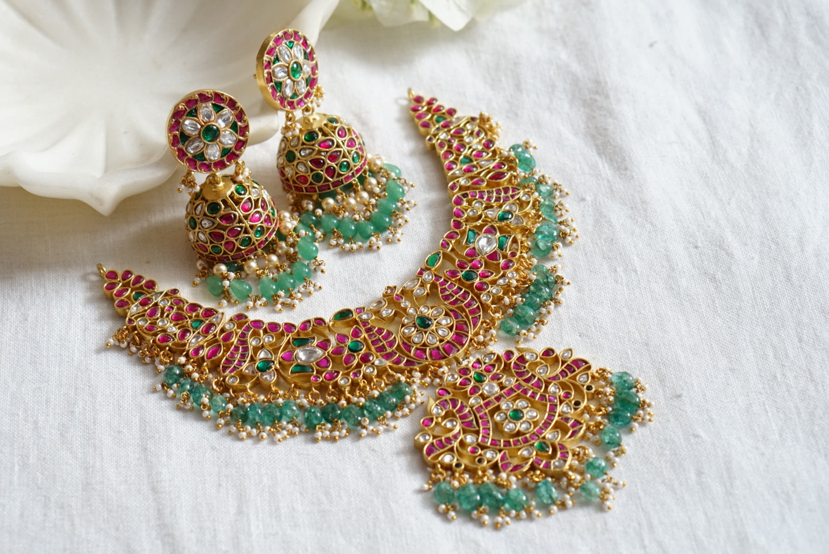 Kundan necklace set (4-7537)( K)(preorder) - JEWELSTYLE