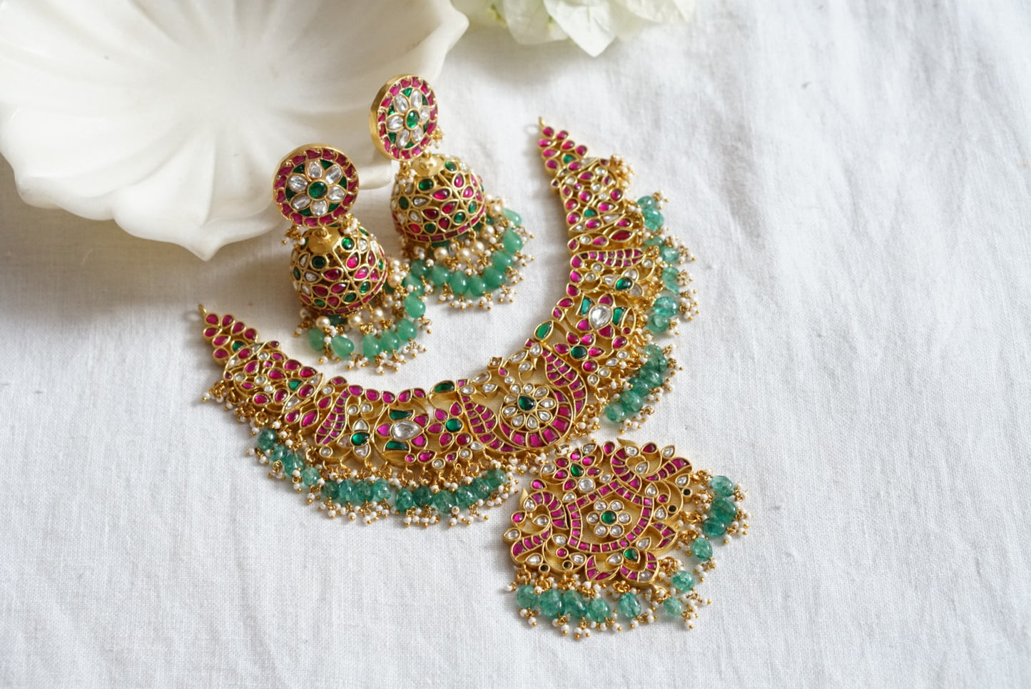 Kundan necklace set (4-7537)( K)(preorder) - JEWELSTYLE