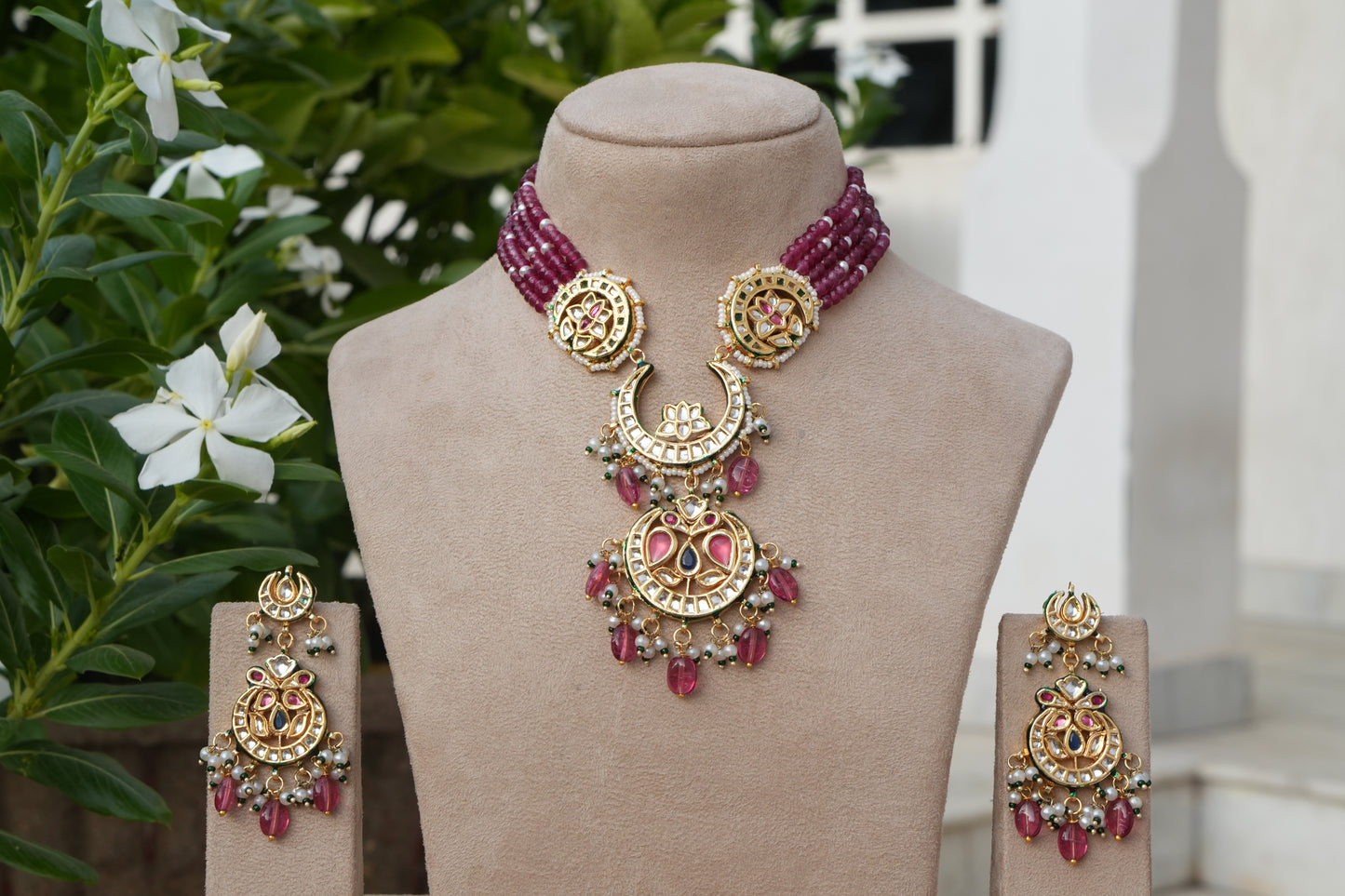 Kundan Necklace Set (4-9156)(B)