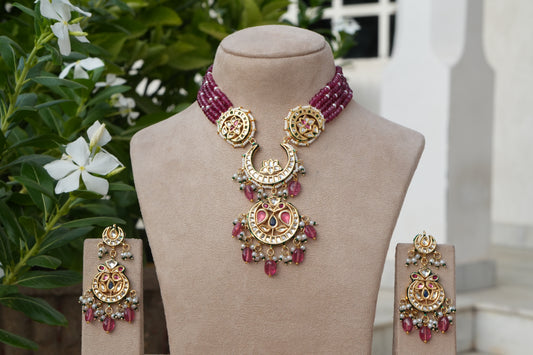 Kundan Necklace Set (4-9156)(B)