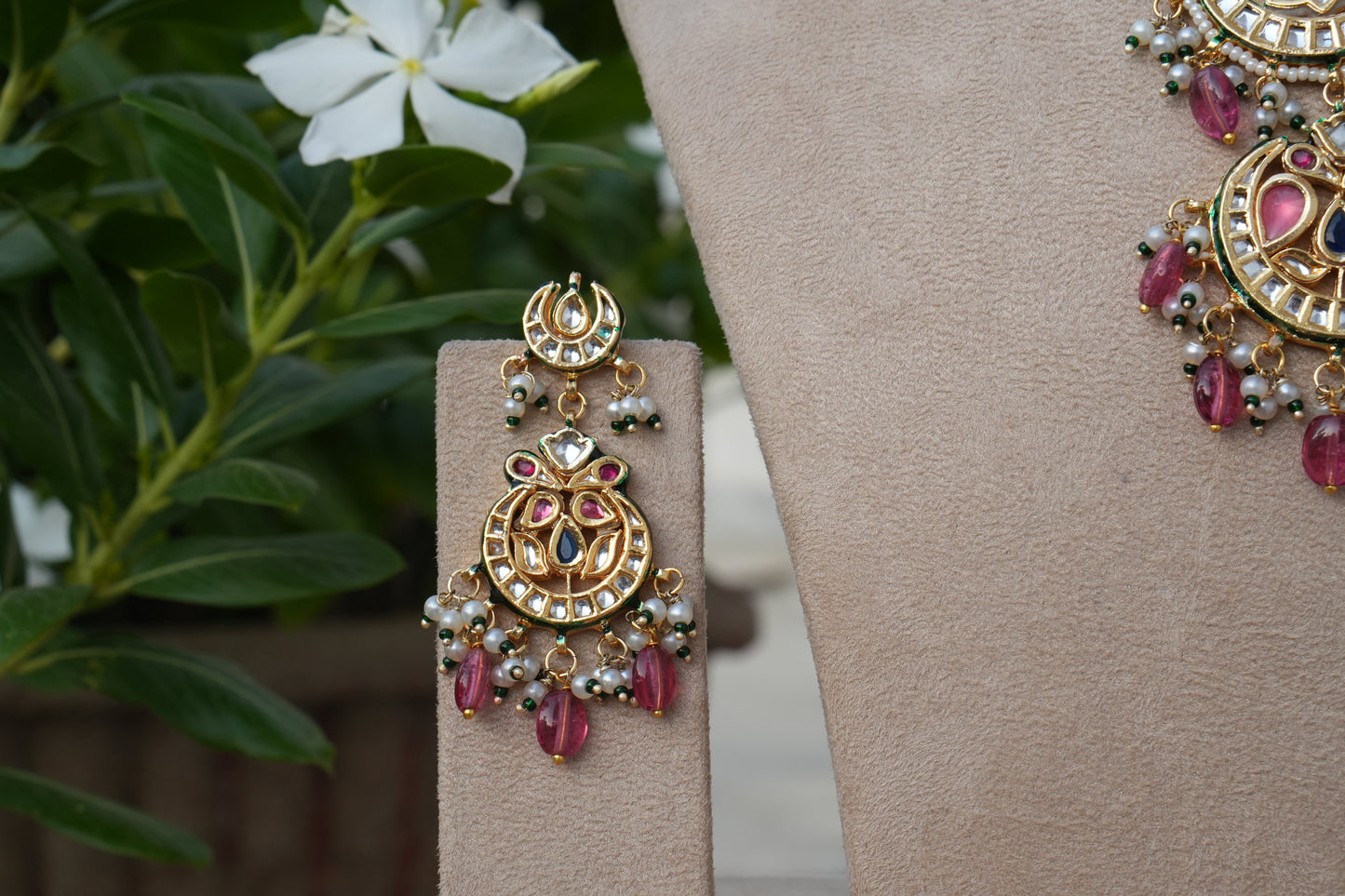 Kundan Necklace Set (4-9156)(B)