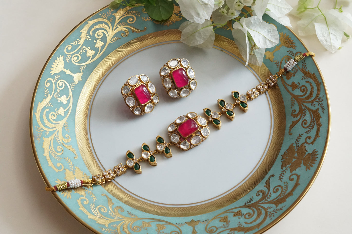 Polki Choker Set (4-9303)(B)