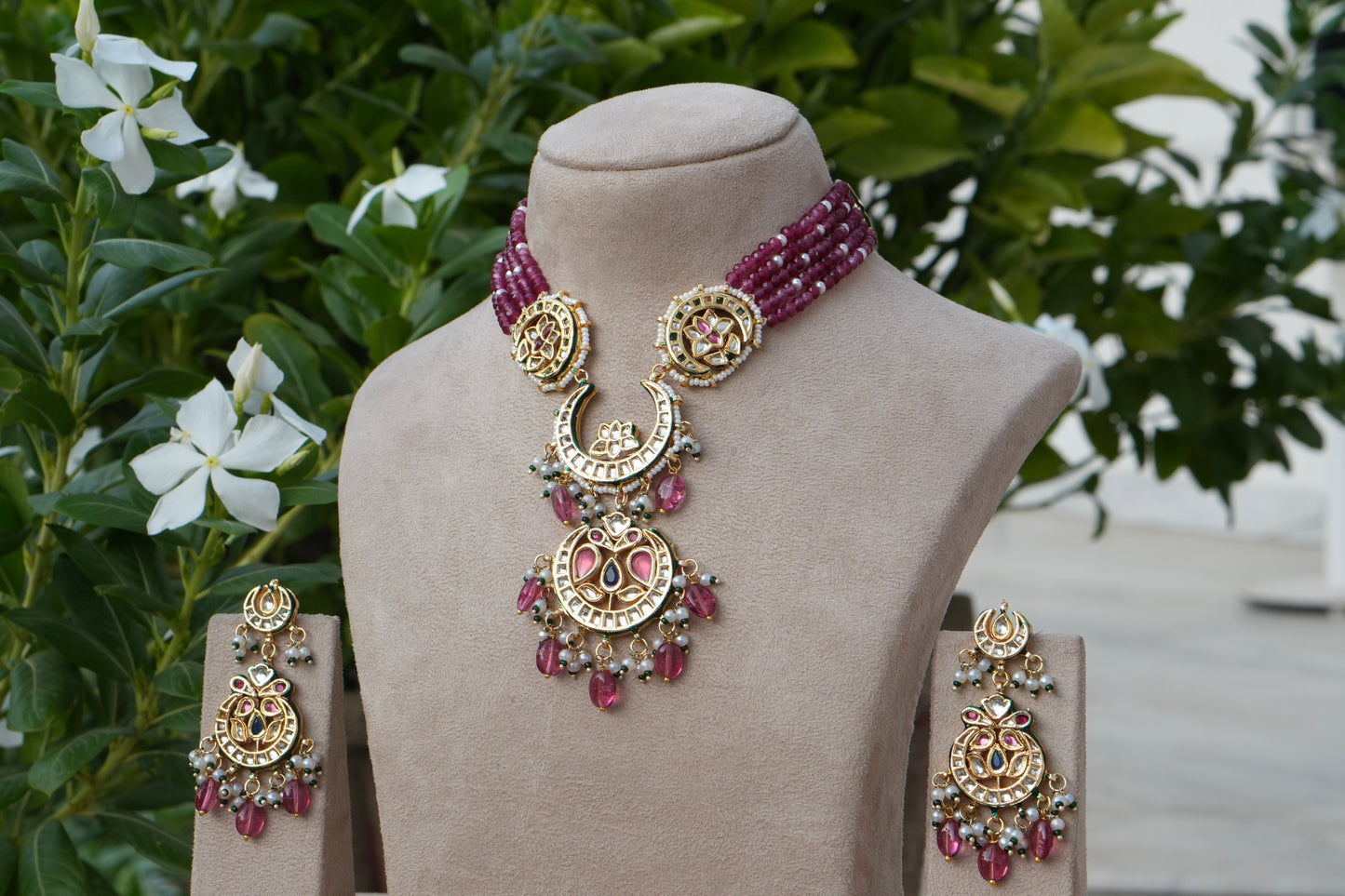 Kundan Necklace Set (4-9156)(B)