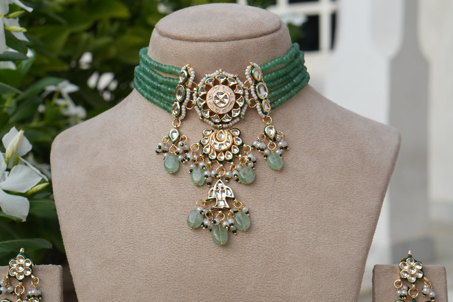 Kundan Necklace Set (4-9157)(B)
