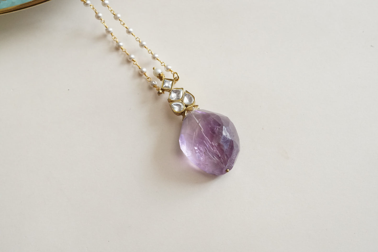 Amethyst Kundan Pendant (4-9301)(R)