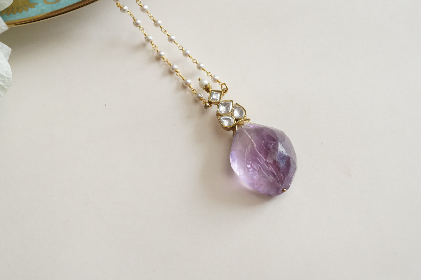 Amethyst Kundan Pendant (4-9301)(R)