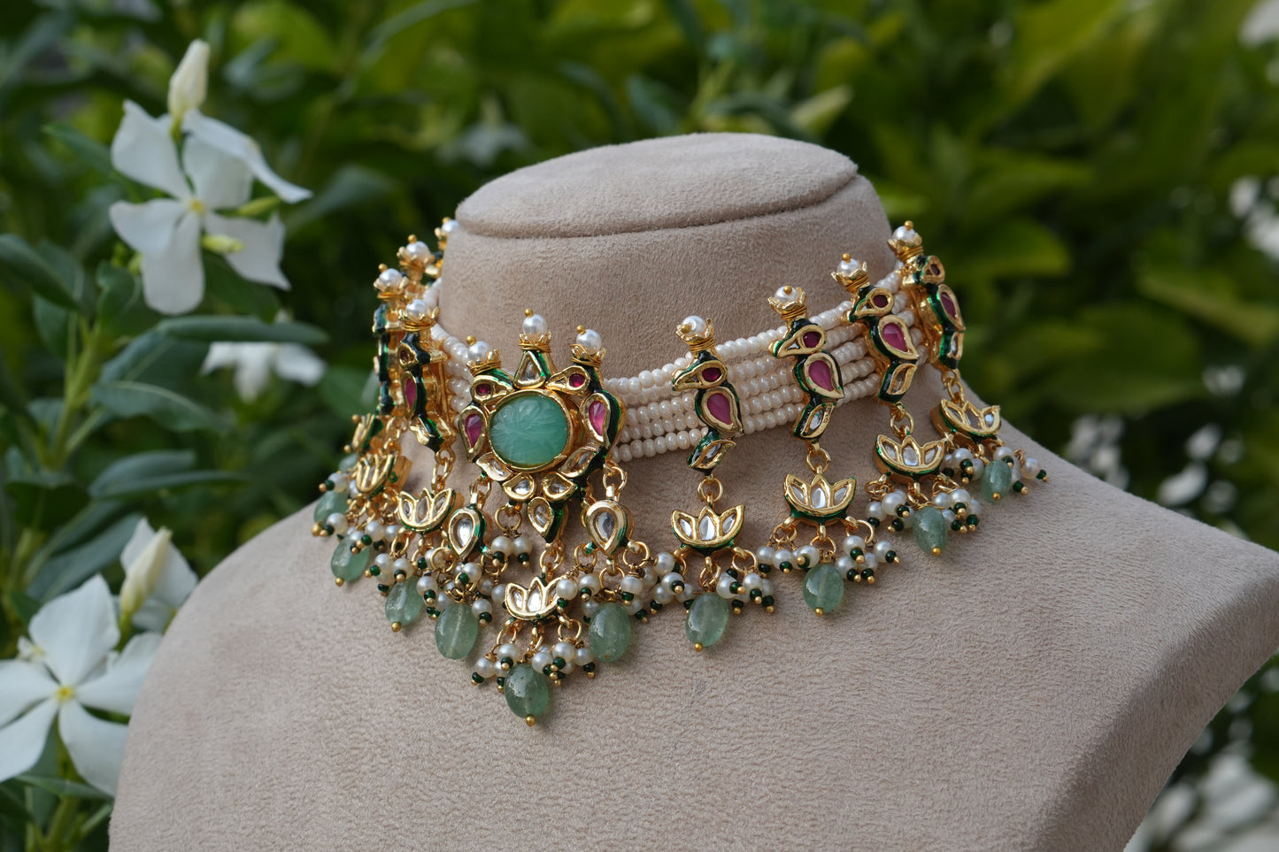 Kundan Necklace Set (4-9158)(B)