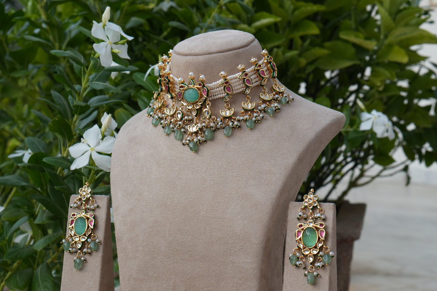 Kundan Necklace Set (4-9158)(B)