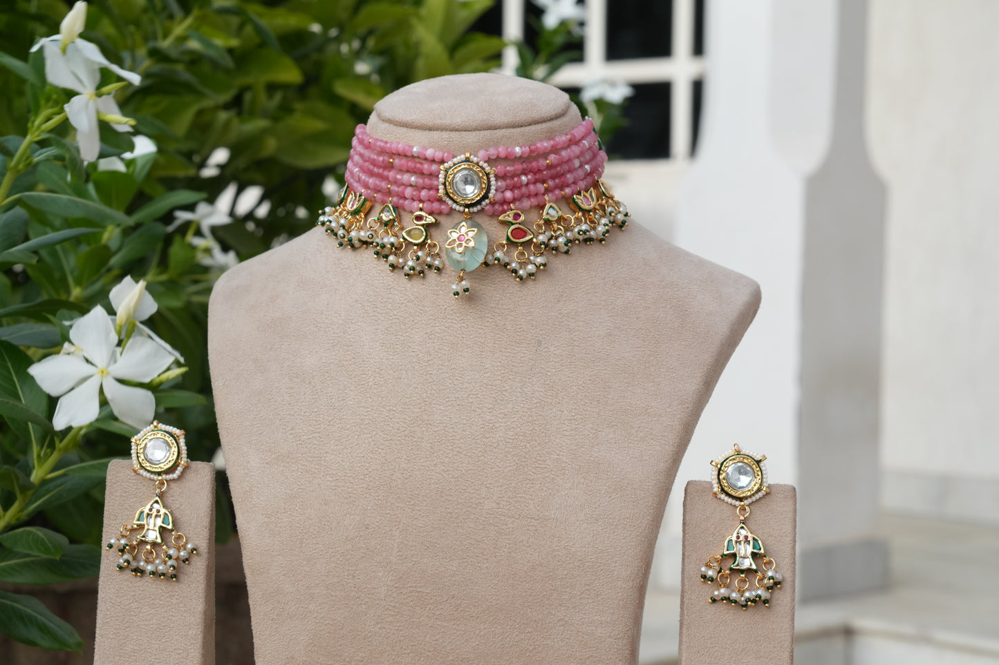 Kundan Choker Set (4-9159)(B)