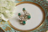 Green Polki Earrings (1-4283)(B)
