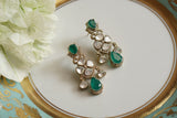 Green Polki Earrings (1-4283)(B)