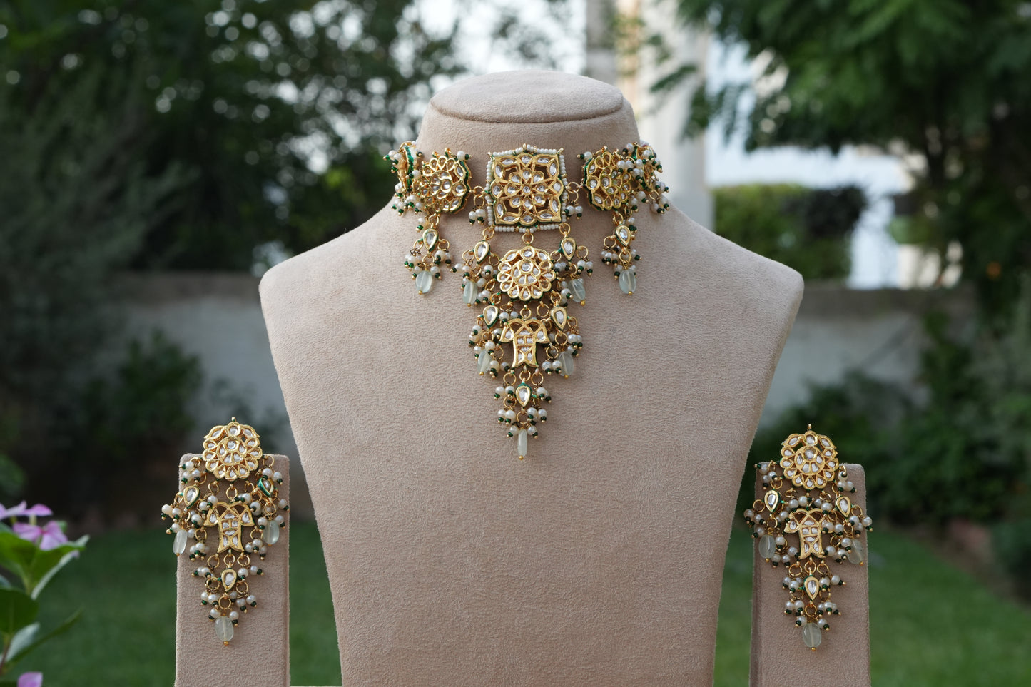 Kundan Necklace Set (4-9161)(B)