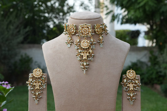 Kundan Necklace Set (4-9161)(B) - JEWELSTYLE