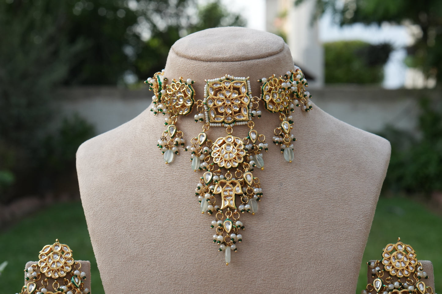 Kundan Necklace Set (4-9161)(B)