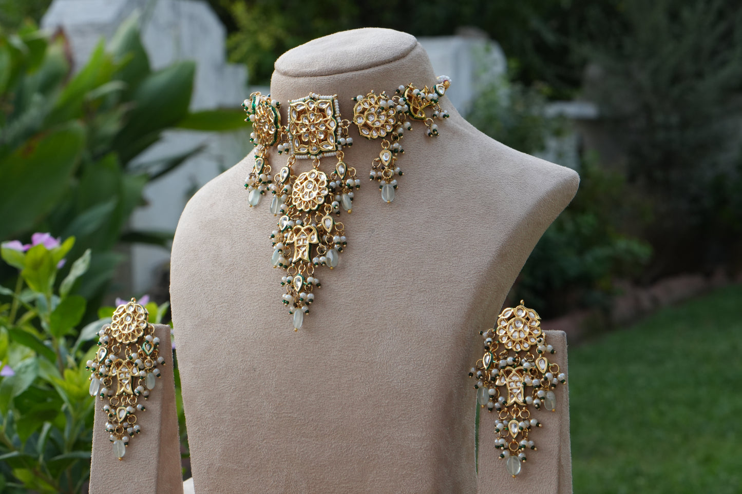 Kundan Necklace Set (4-9161)(B)