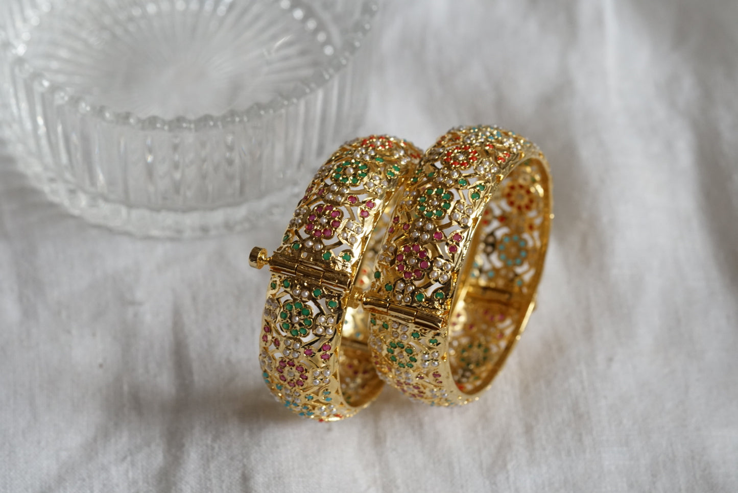 Jadau openable bangles size 2’4 (3-331)(H)