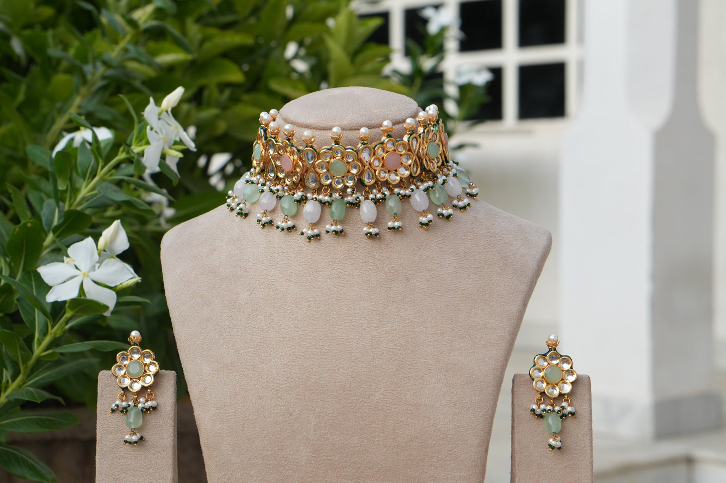 Kundan Choker Set (4-9162)(B)