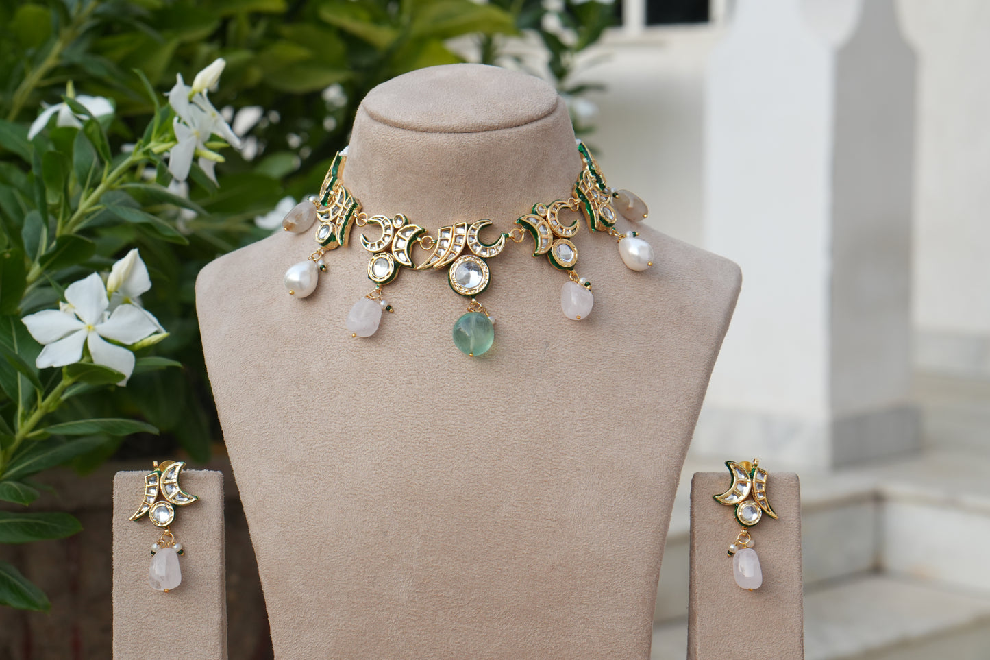 Kundan Choker Set (4-9163)(B)
