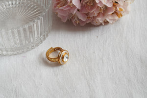 White Polki  Ring (6-286)(B)