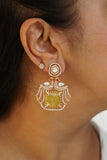 Yellow stone Polki Earring (1-4736)(B)