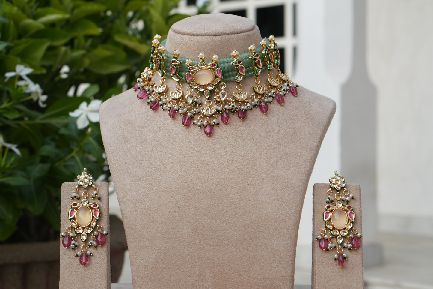 Kundan Choker Set (4-9164)(B)