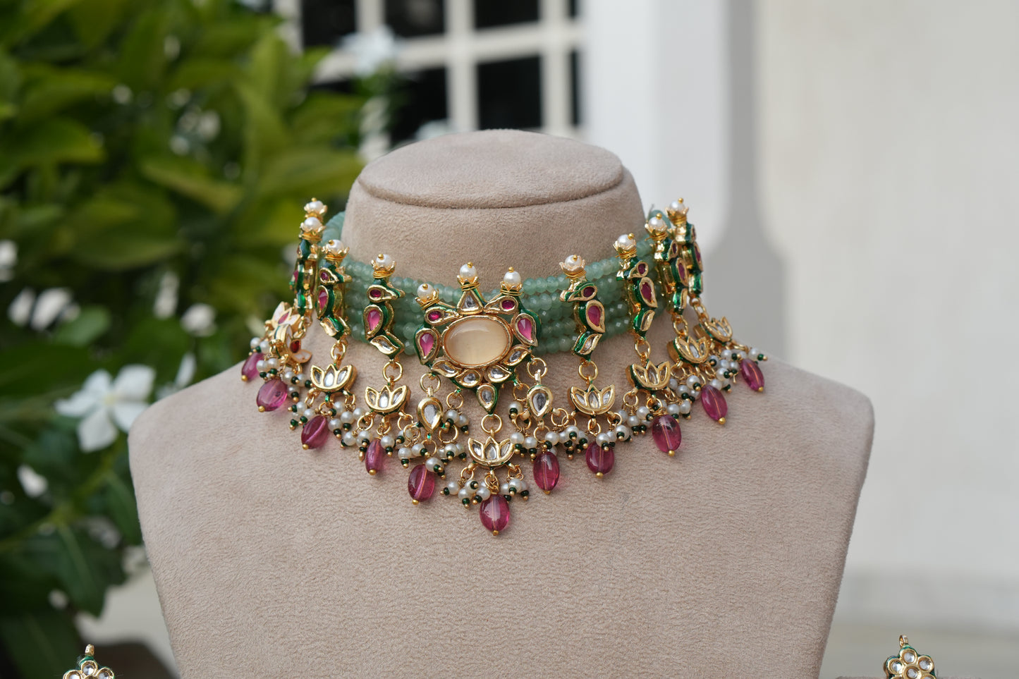 Kundan Choker Set (4-9164)(B)