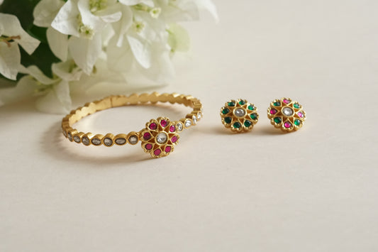 Antique Kundan Bangles openable (3-489)(R)