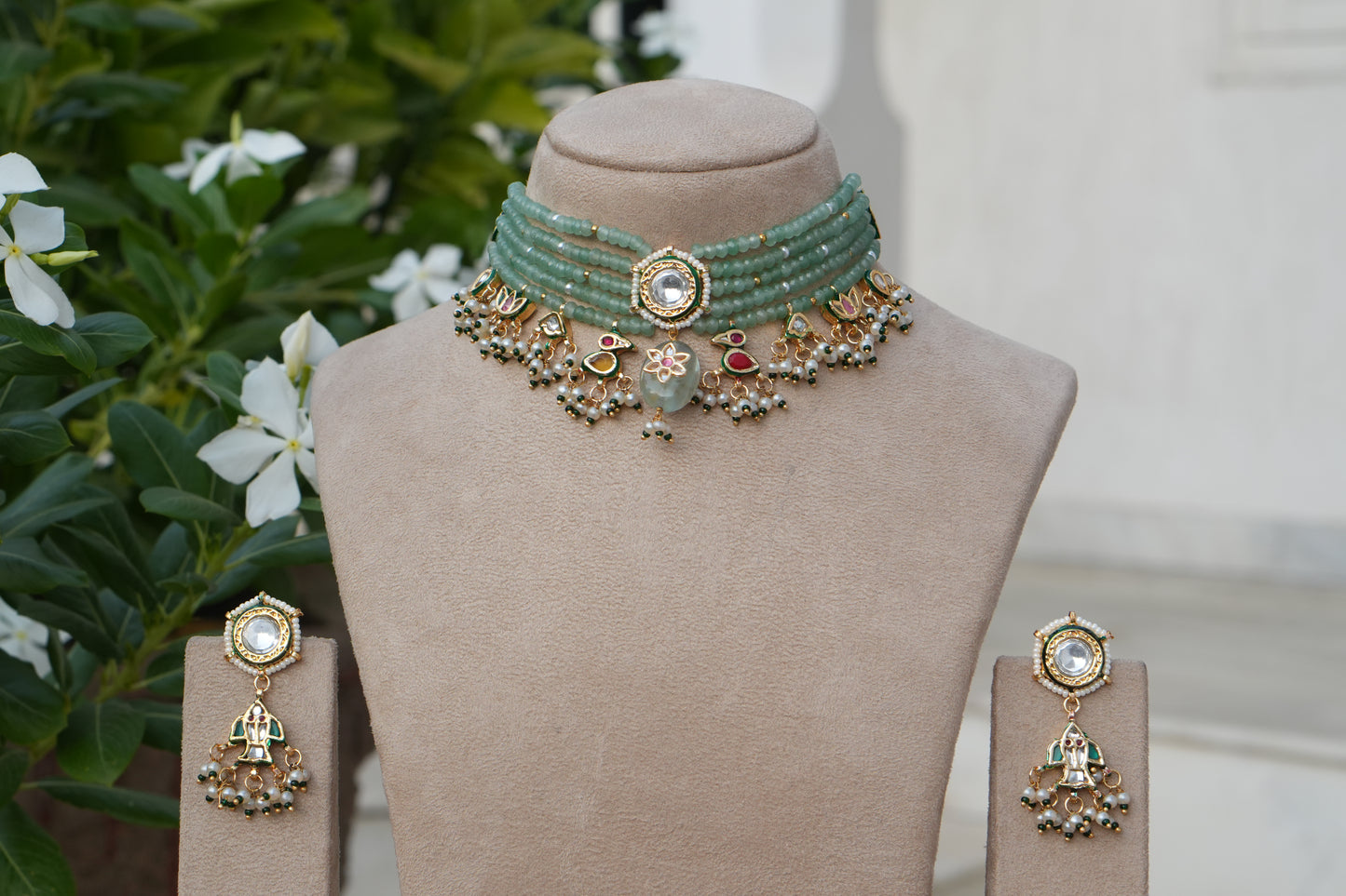 Kundan Choker Set (4-9165)(B)