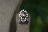 Purple beads Kundan polki choker set (4-5807)(B)