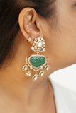 Green stone Polki Earring (1-4737)(B)