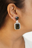 Black Stone Earring (1-4743)(B)