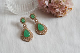 Green Polki Earrings (1-4151)(B)