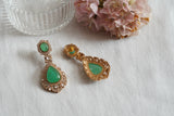 Green Polki Earrings (1-4151)(B)