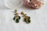 Dark Green Polki Earrings (1-4154)(B)