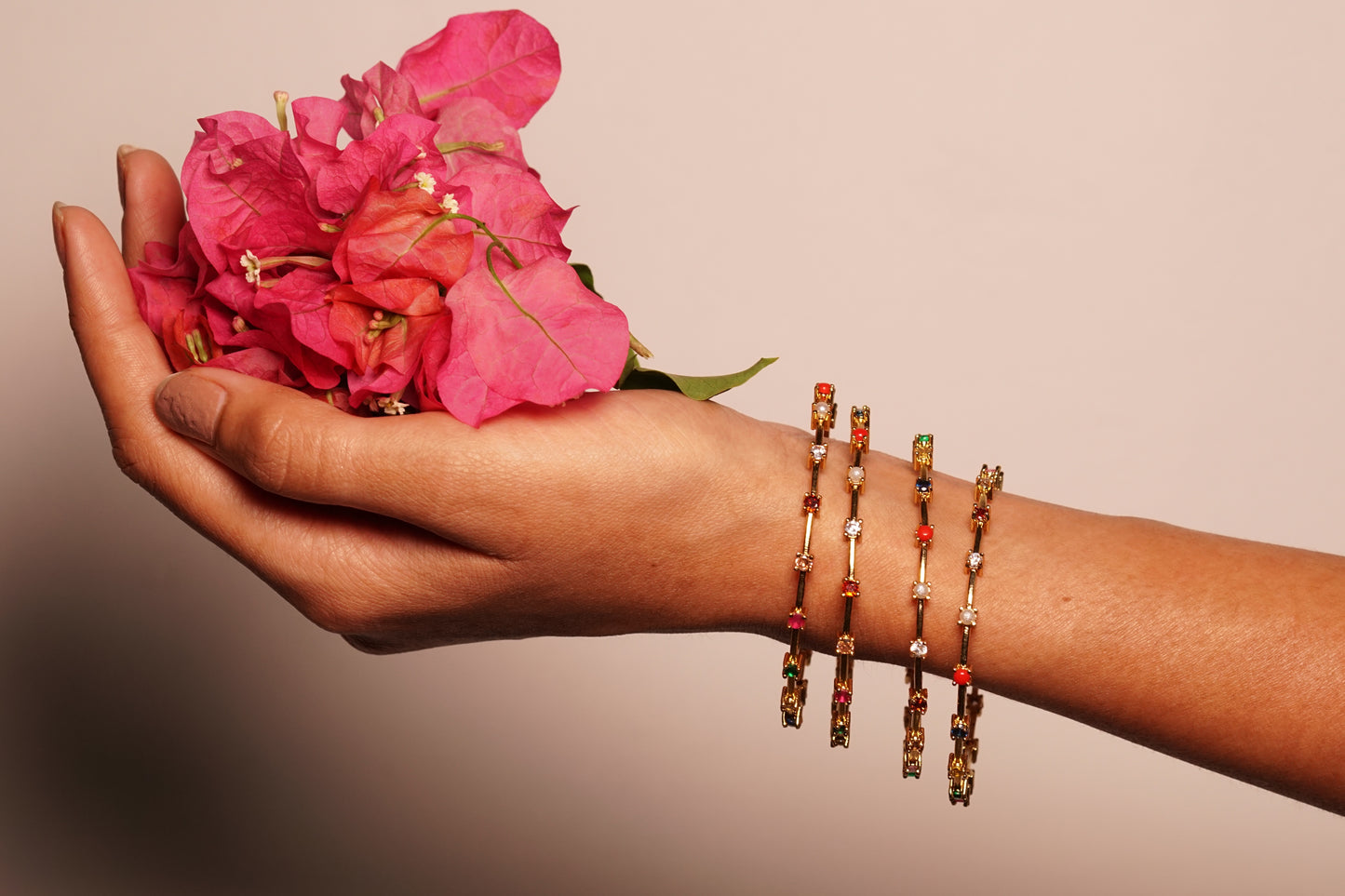Multi stone bangle (3-408)