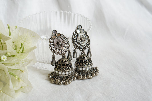 Oxidised Jhumki Earrings (1-4868)