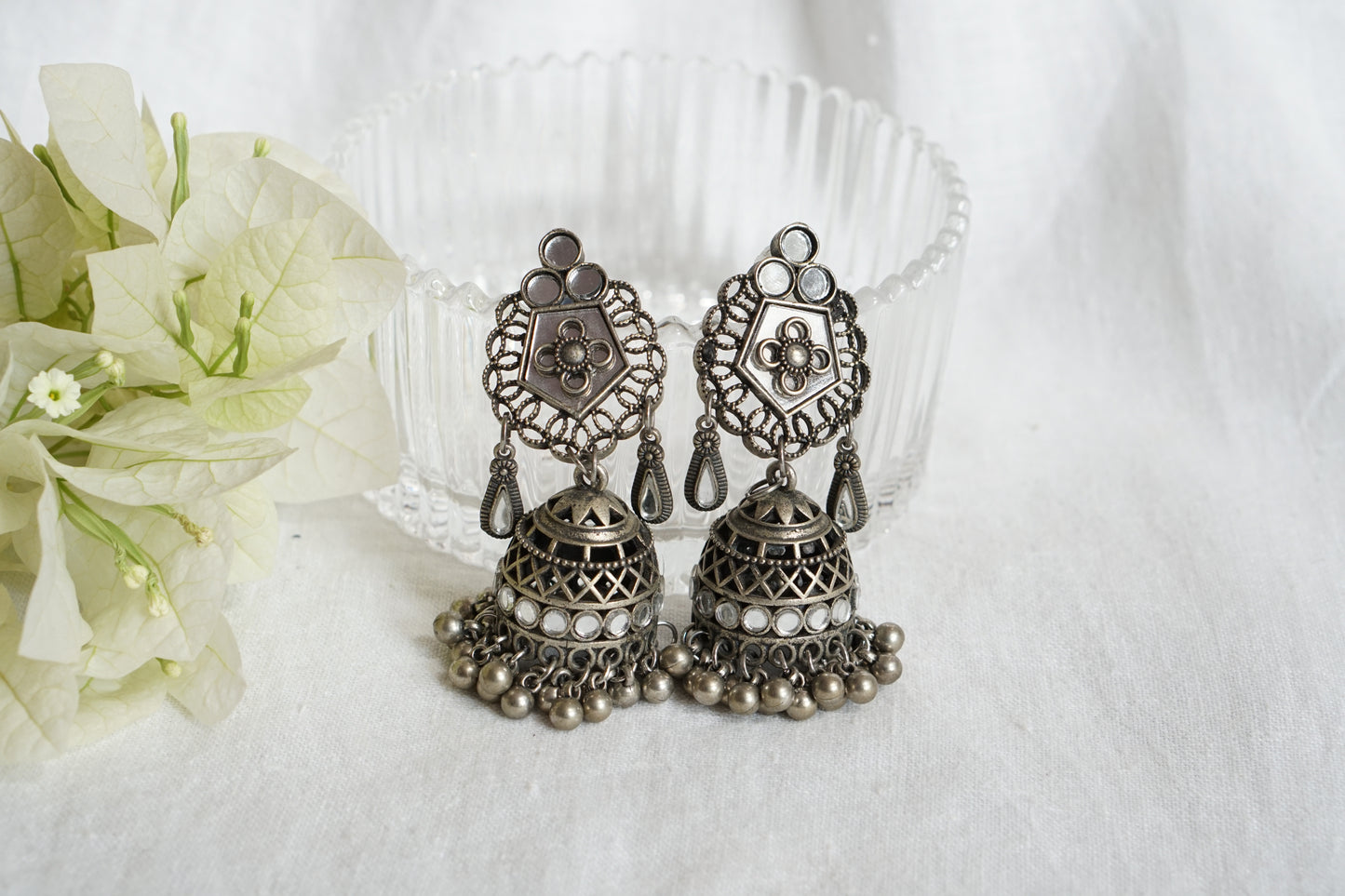 Oxidised Jhumki Earrings (1-4868)