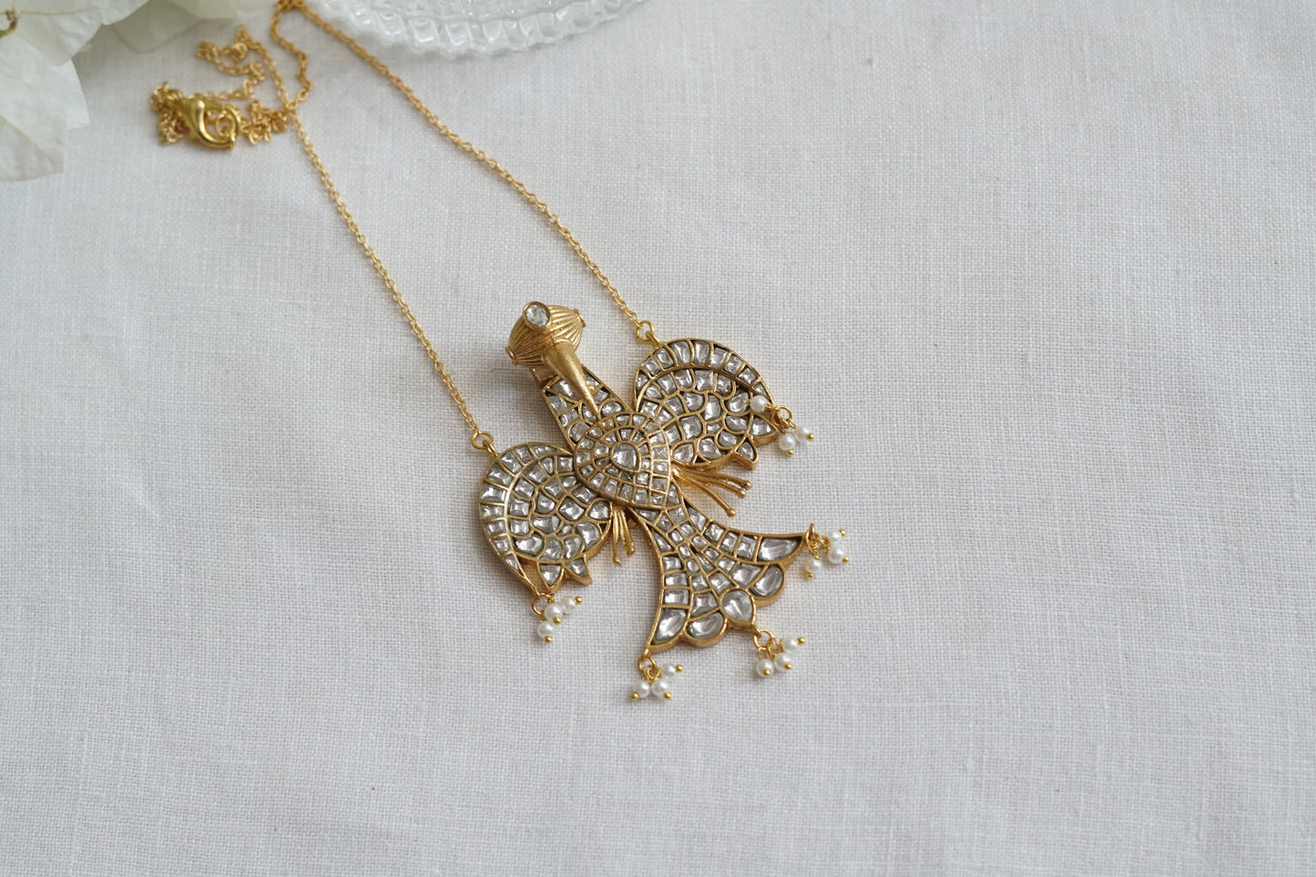 Kundan bird Pendant (4-9289)(R)