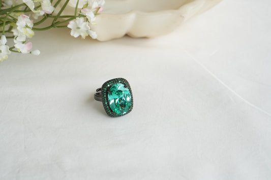 Aqua and Green Stone Ring (6-358)(B)(from Turkey) - JEWELSTYLE
