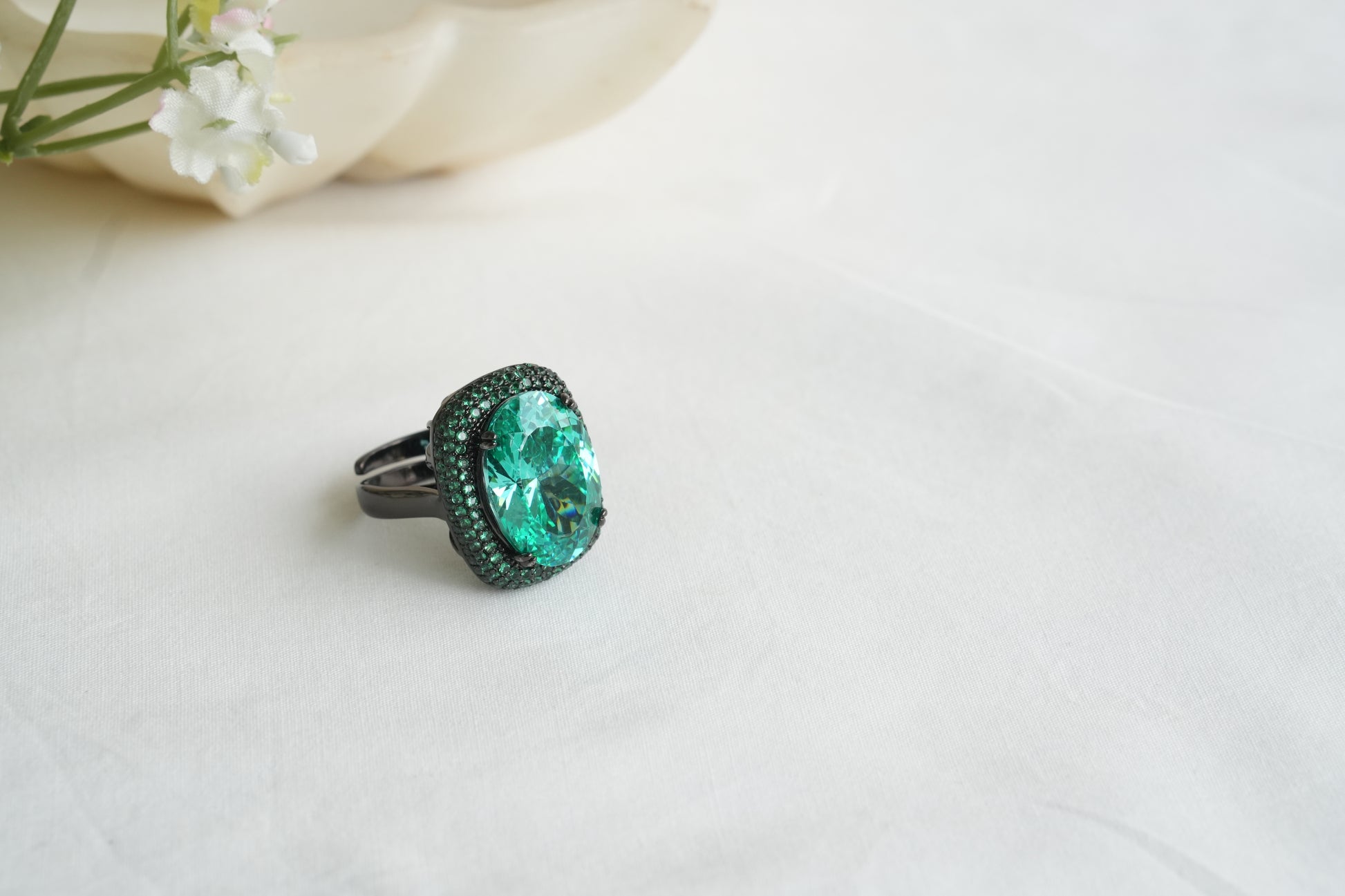 Aqua and Green Stone Ring (6-358)(B)(from Turkey) - JEWELSTYLE