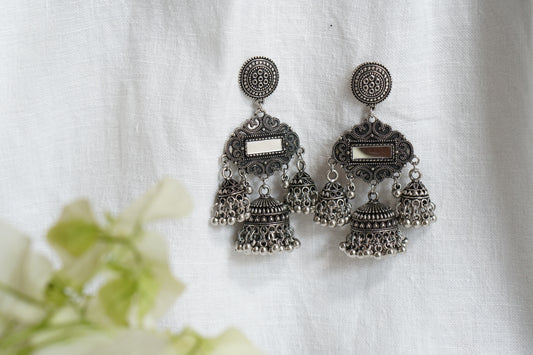 Oxidised Jhumki Earrings (1-4867)