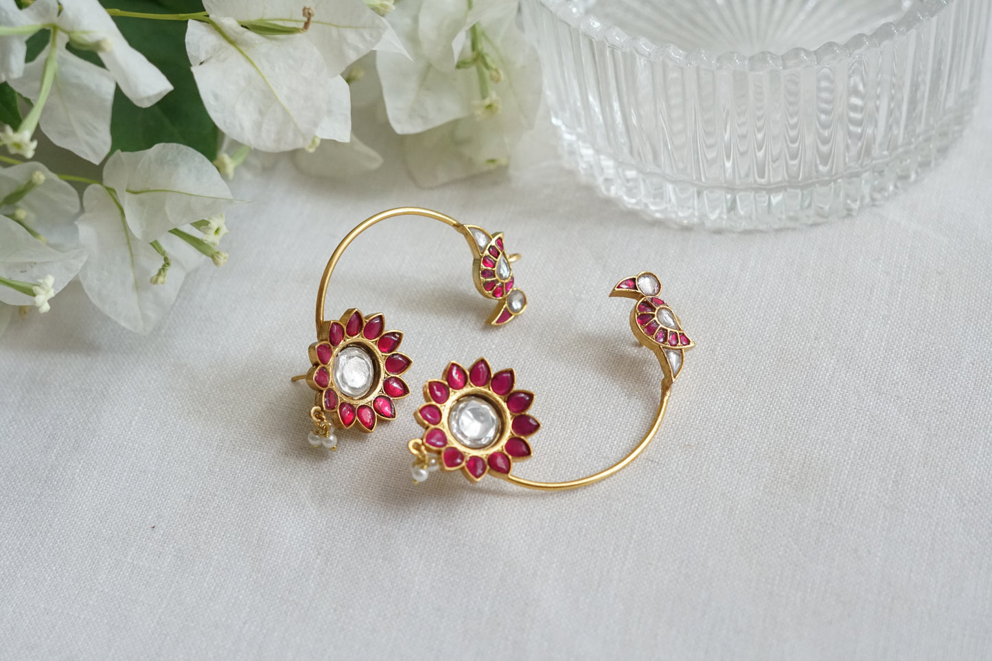 Kundan Earcuff Earrings(1-5284)(R)