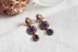 Blue stone polki earring(1-4165)(B)