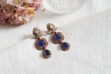 Blue stone polki earring(1-4165)(B)